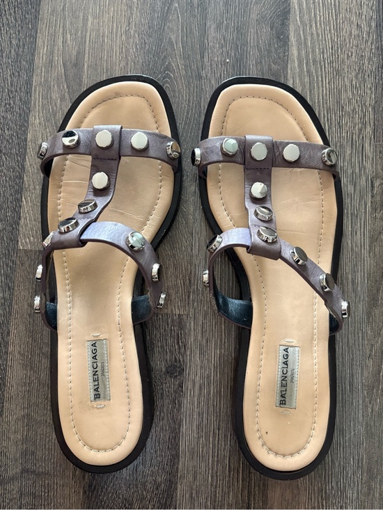 Balenciaga Shoes - Balenciaga  Leather Studded  Flats